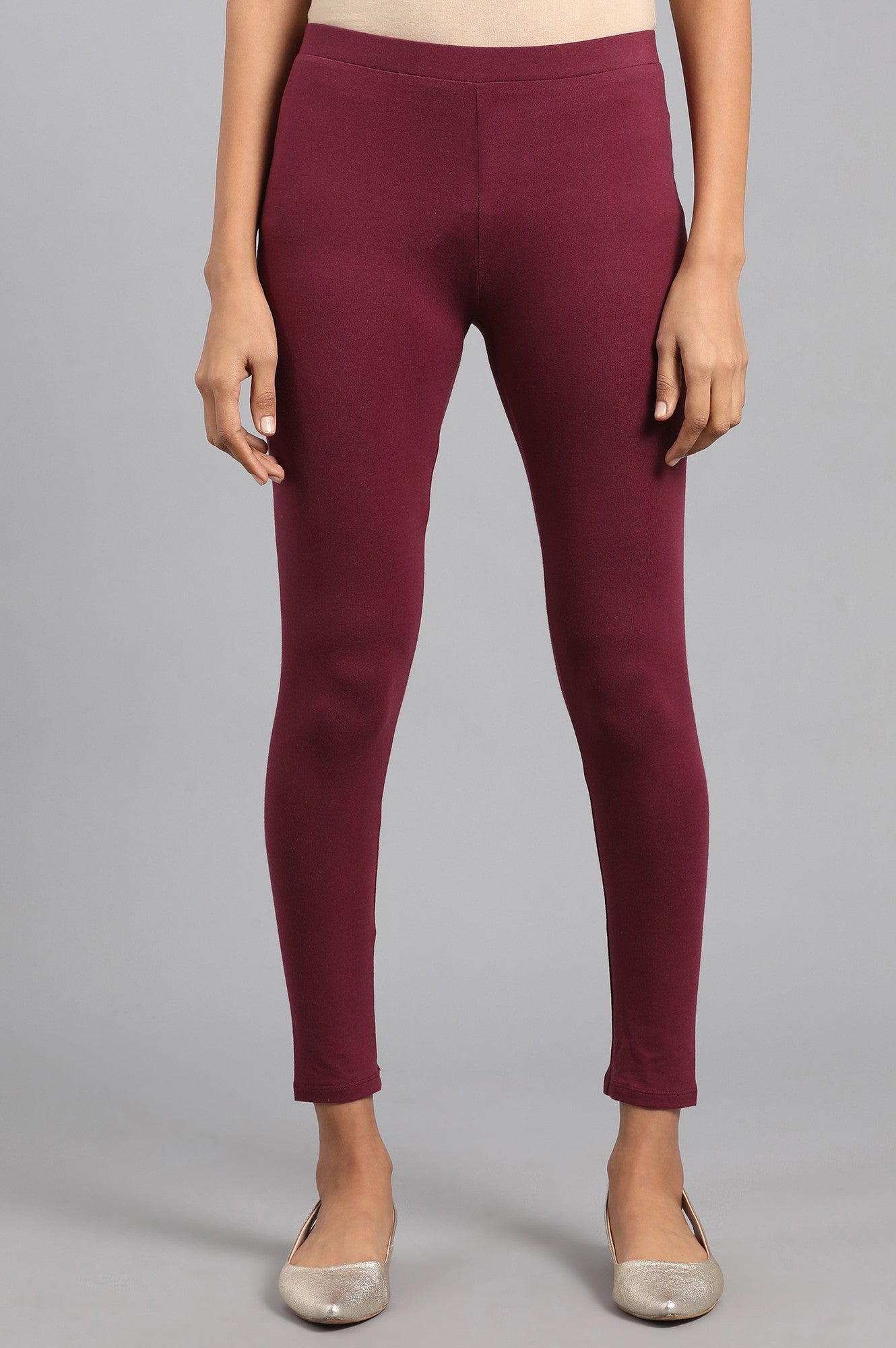 Maroon Solid Tights