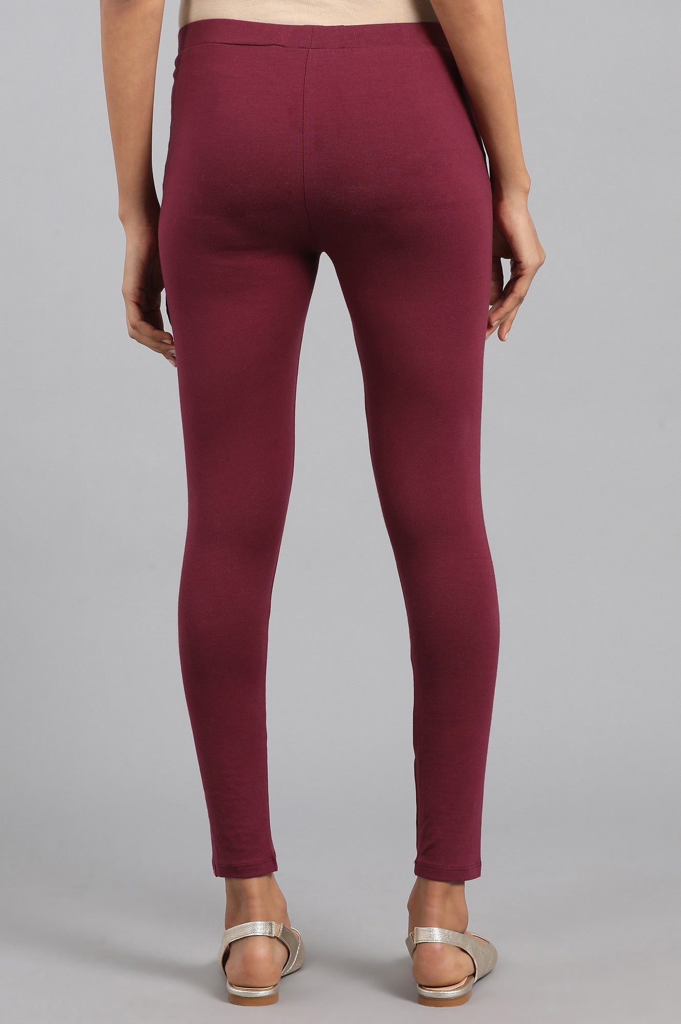 Maroon Solid Tights