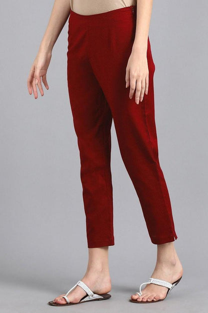 Red Ankle Length Trouser - wforwoman