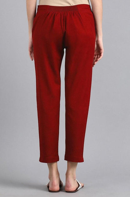 Red Ankle Length Trouser - wforwoman