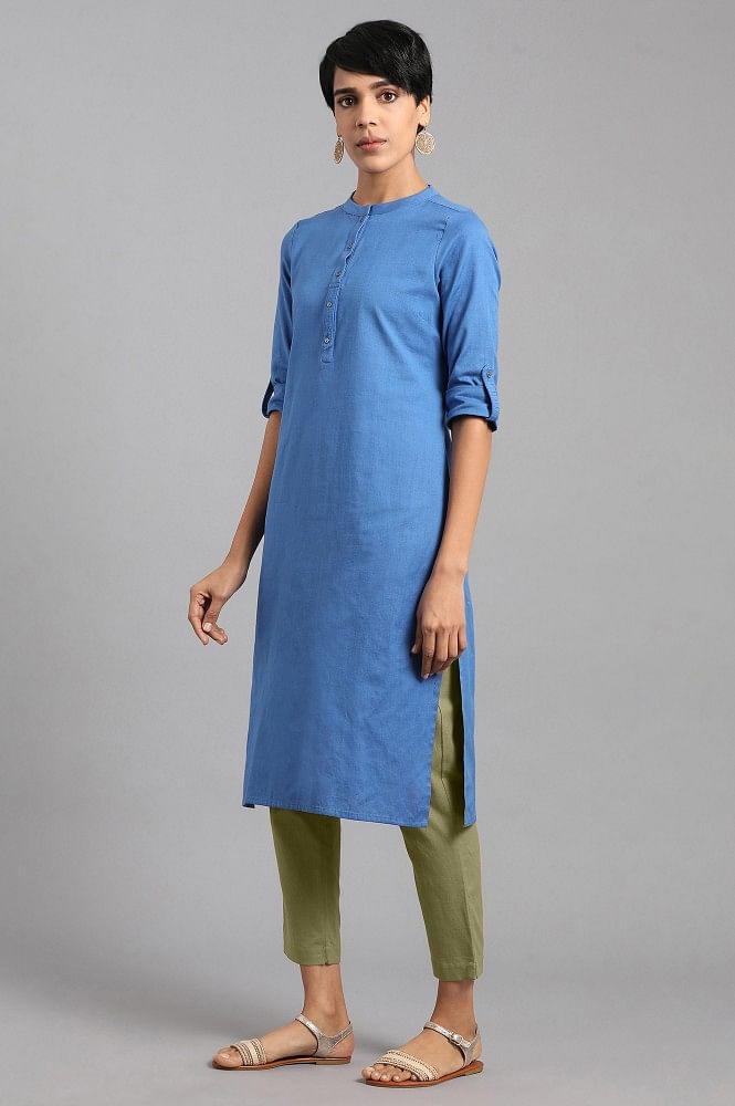 Olive Green Solid Trousers - wforwoman