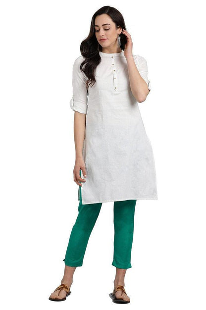 Green Ankle Length Trouser - wforwoman