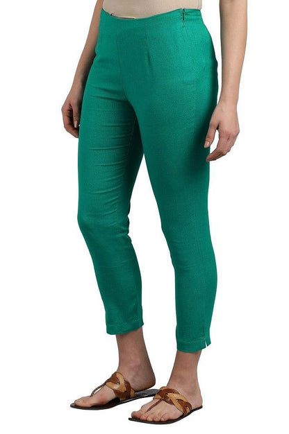 Green Ankle Length Trouser - wforwoman