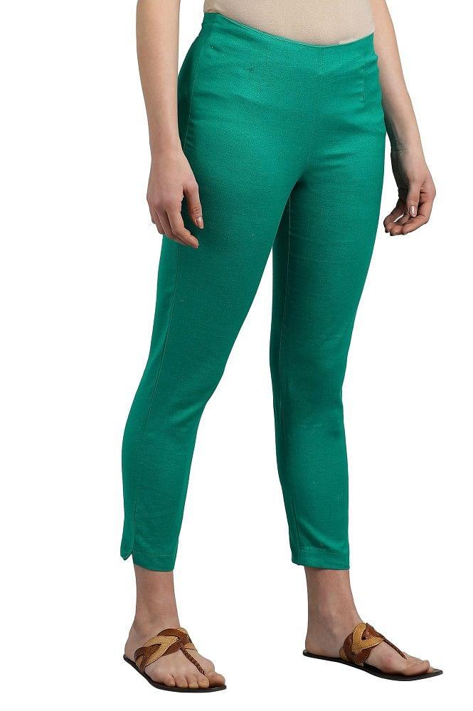 Green Ankle Length Trouser - wforwoman