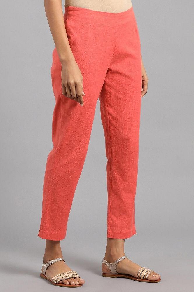 Red Ankle Length Trousers - wforwoman