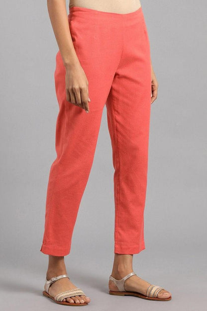 Red Ankle Length Trousers - wforwoman