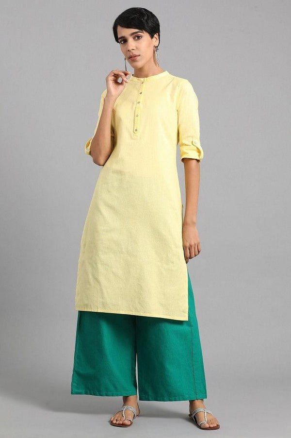 Green Solid Parallel Pants