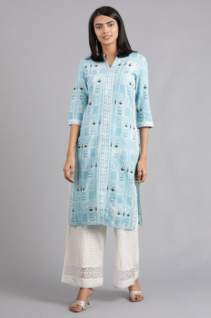 Ecru Glitter Print Pants