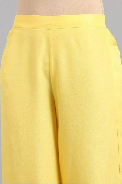 Yellow Solid Flared Pants - wforwoman