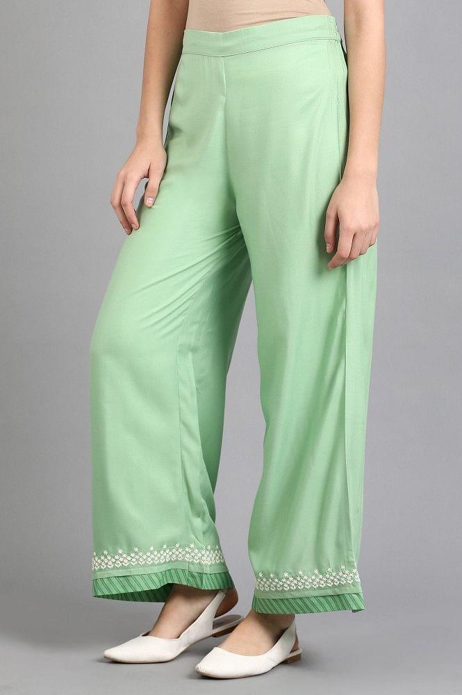 Green Parallel Pants - wforwoman