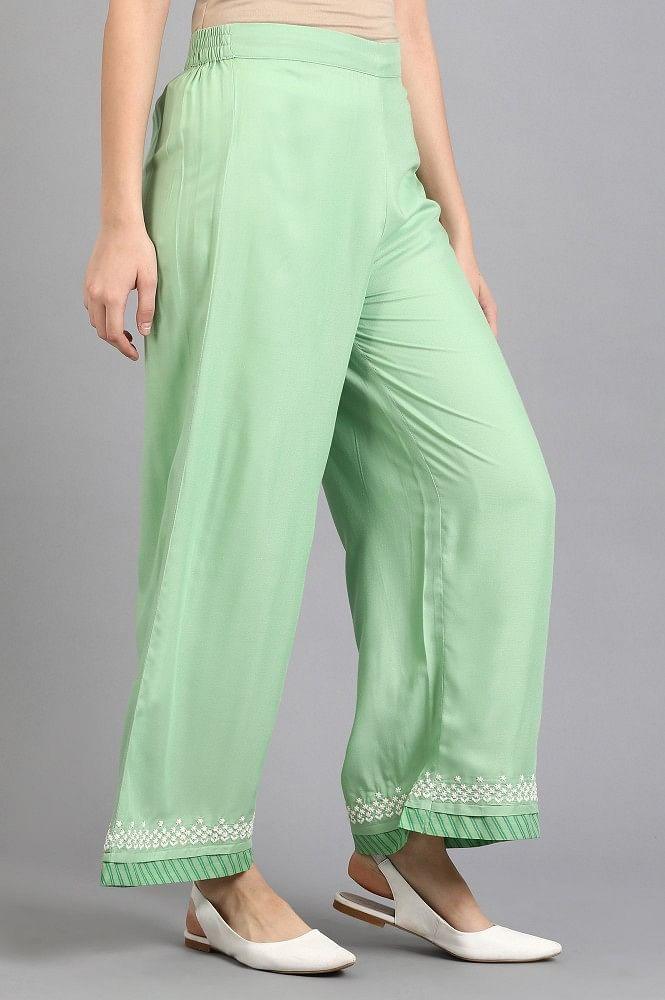 Green Parallel Pants - wforwoman