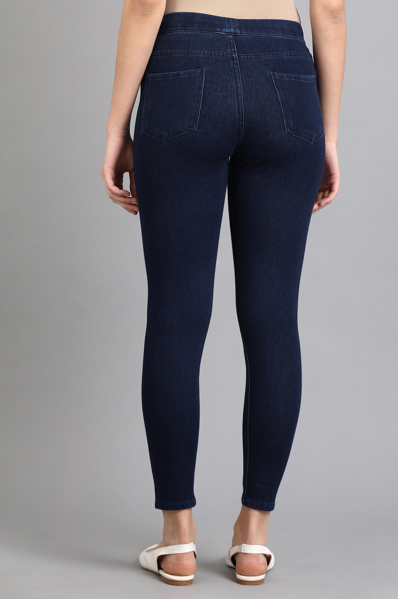 Blue Solid Jeggings