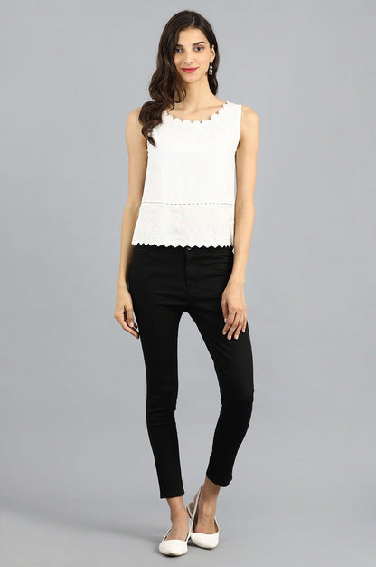 Black Denim Casual Jeggings - wforwoman