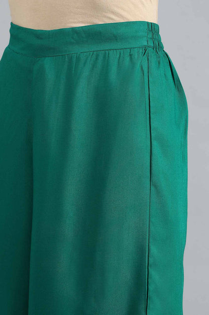 Green Solid Parallel Pants