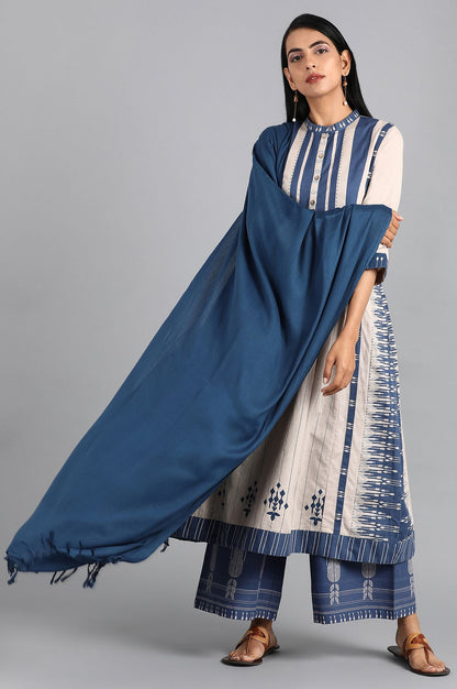 Blue Solid Dupatta