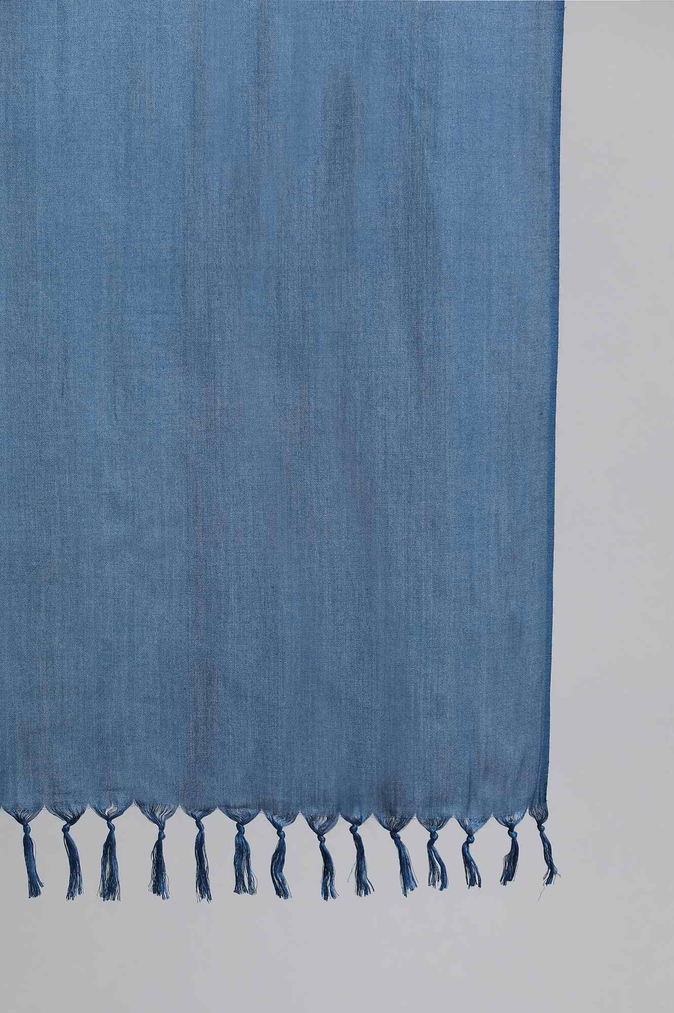Blue Solid Dupatta