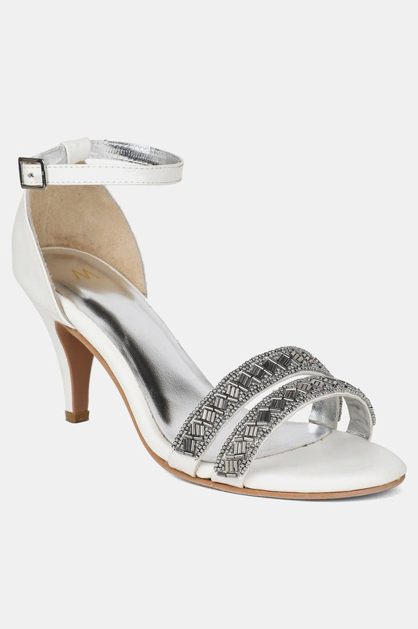 Silver Almond toe Embroidered Stiletto