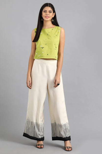 Green Round Neck Printed kurta Set