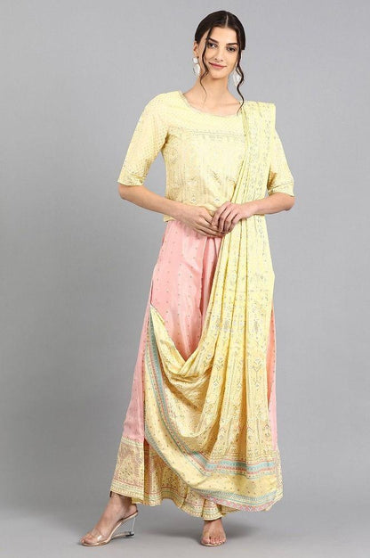 Yellow Round Neck Set - wforwoman