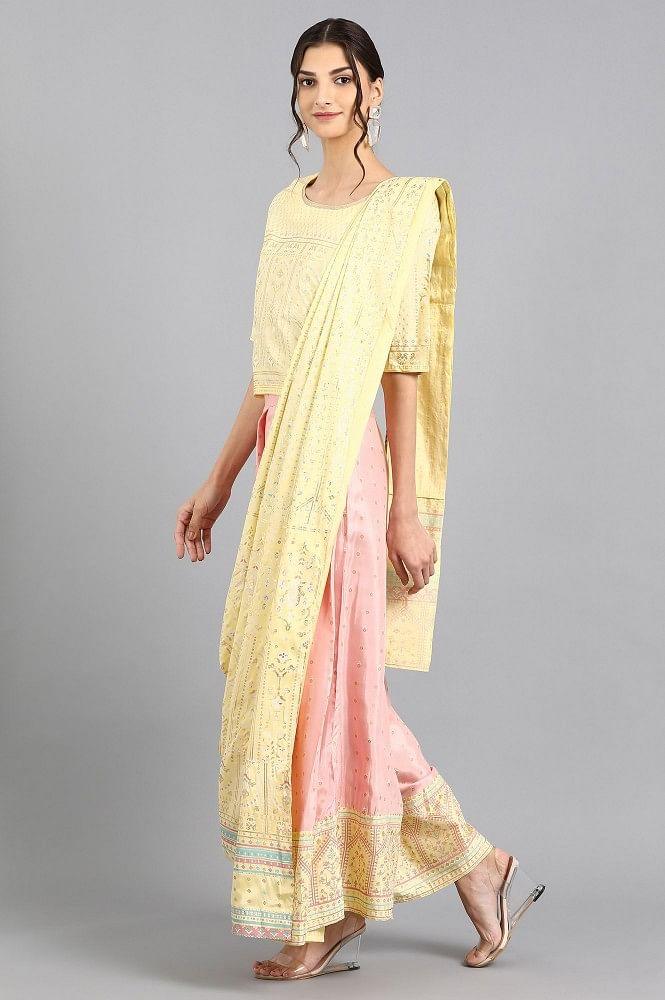 Yellow Round Neck Set - wforwoman