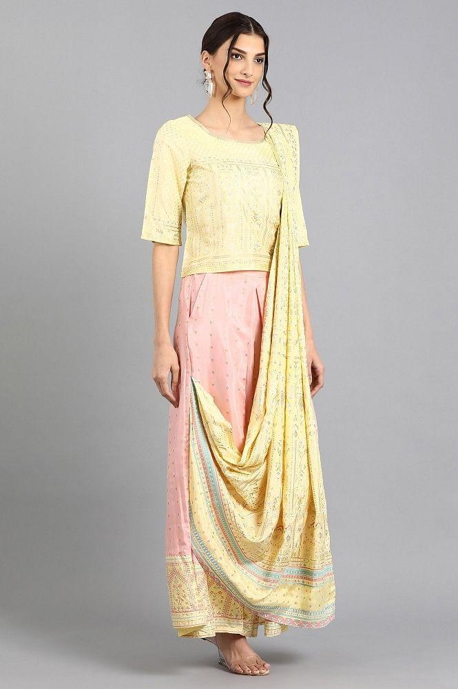 Yellow Round Neck Set - wforwoman