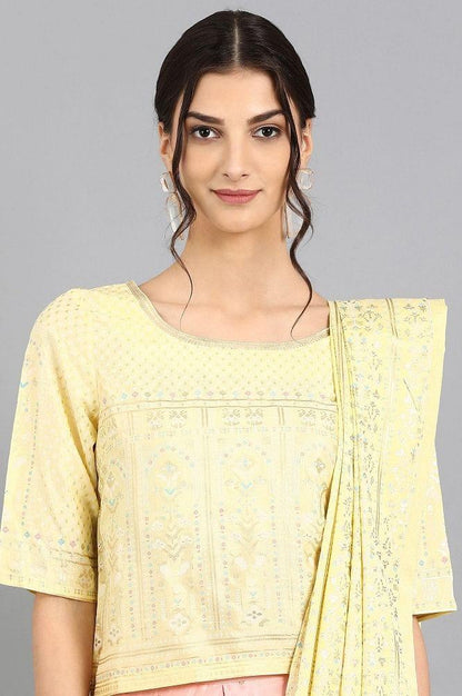 Yellow Round Neck Set - wforwoman