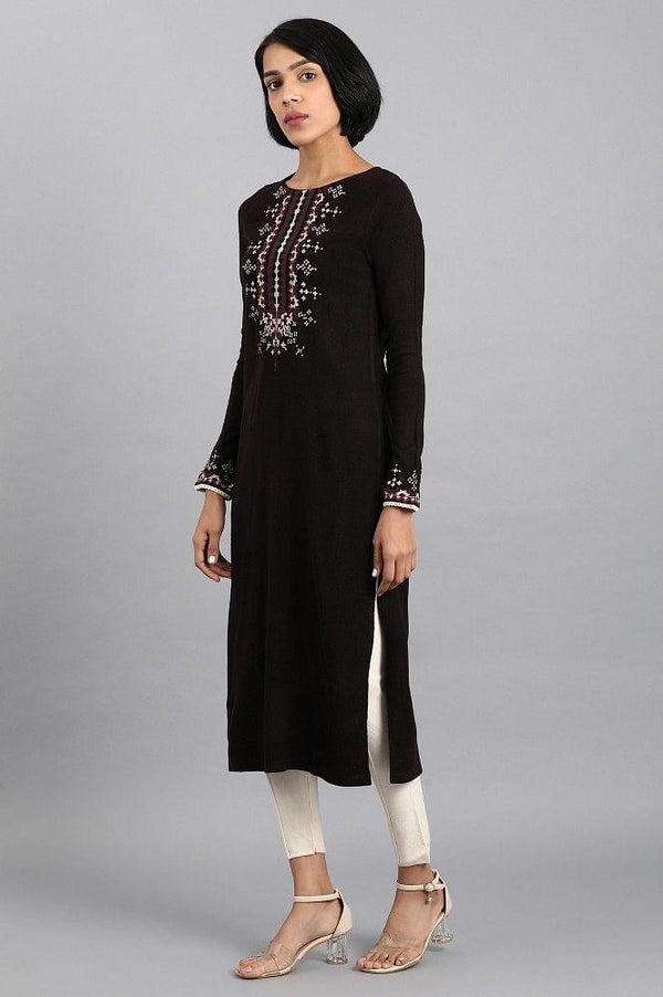 Purple Mandarin Neck Winter kurta