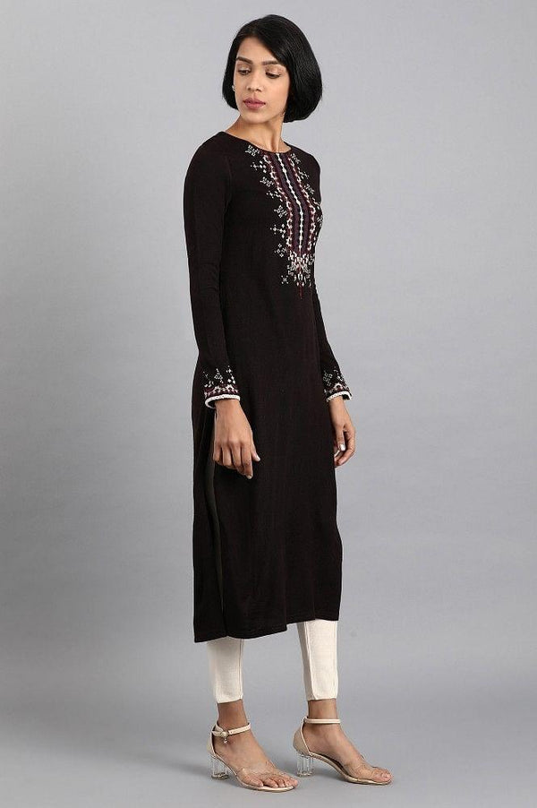 Purple Mandarin Neck Winter kurta