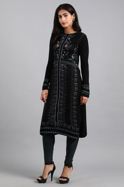 Black Round Neck Winter kurta
