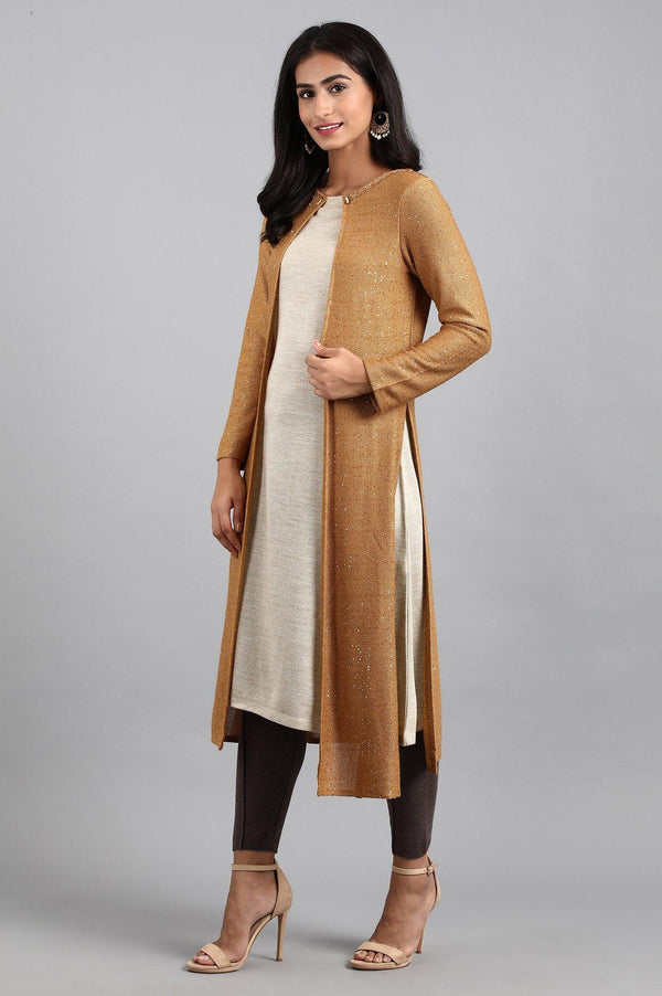 Gold Round Neck Winter kurta