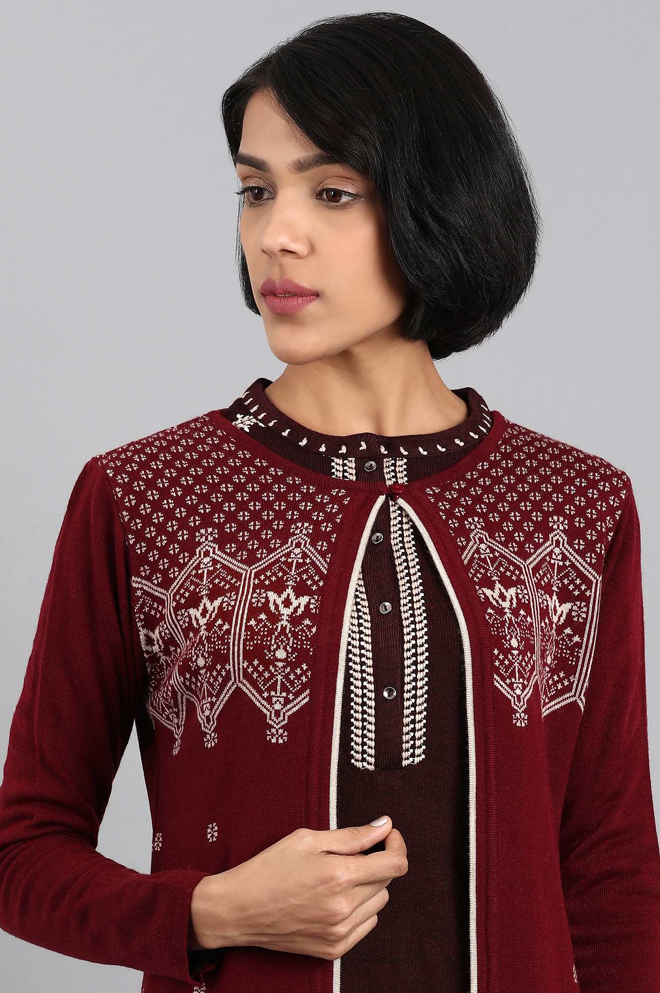 Red Knitted Cardigan