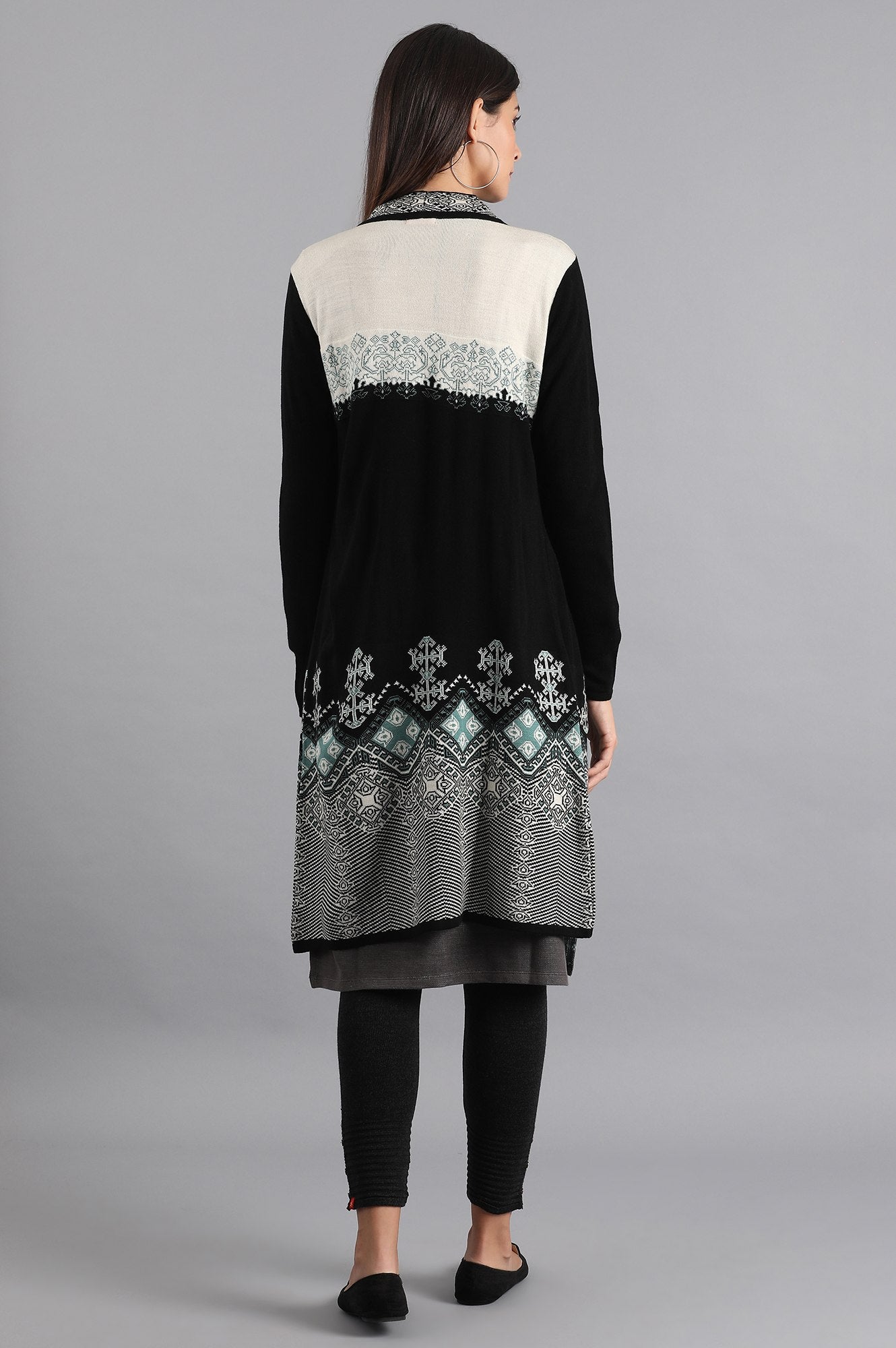 Black Jacquard Cardigan