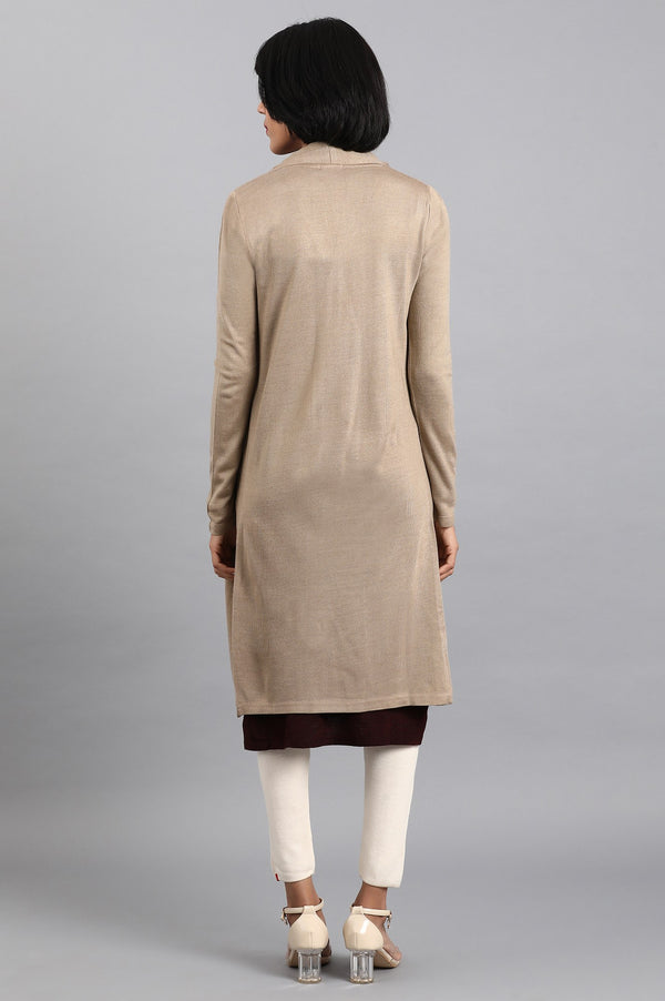 Beige Longline Cardigan