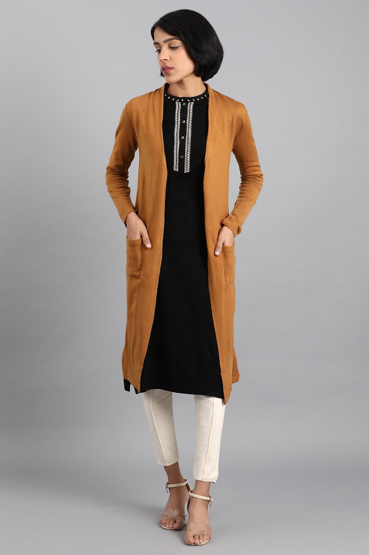 Mustard Longline Cardigan - S