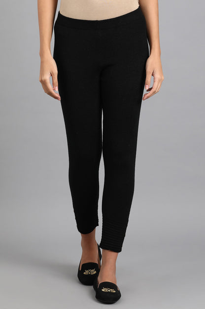 Black Woollen Leggings