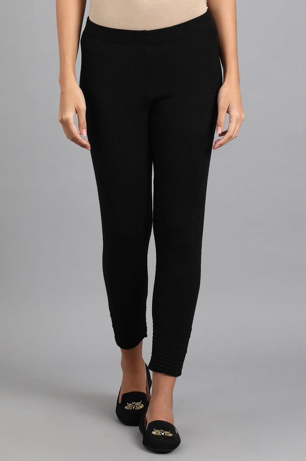 Black Woollen Leggings