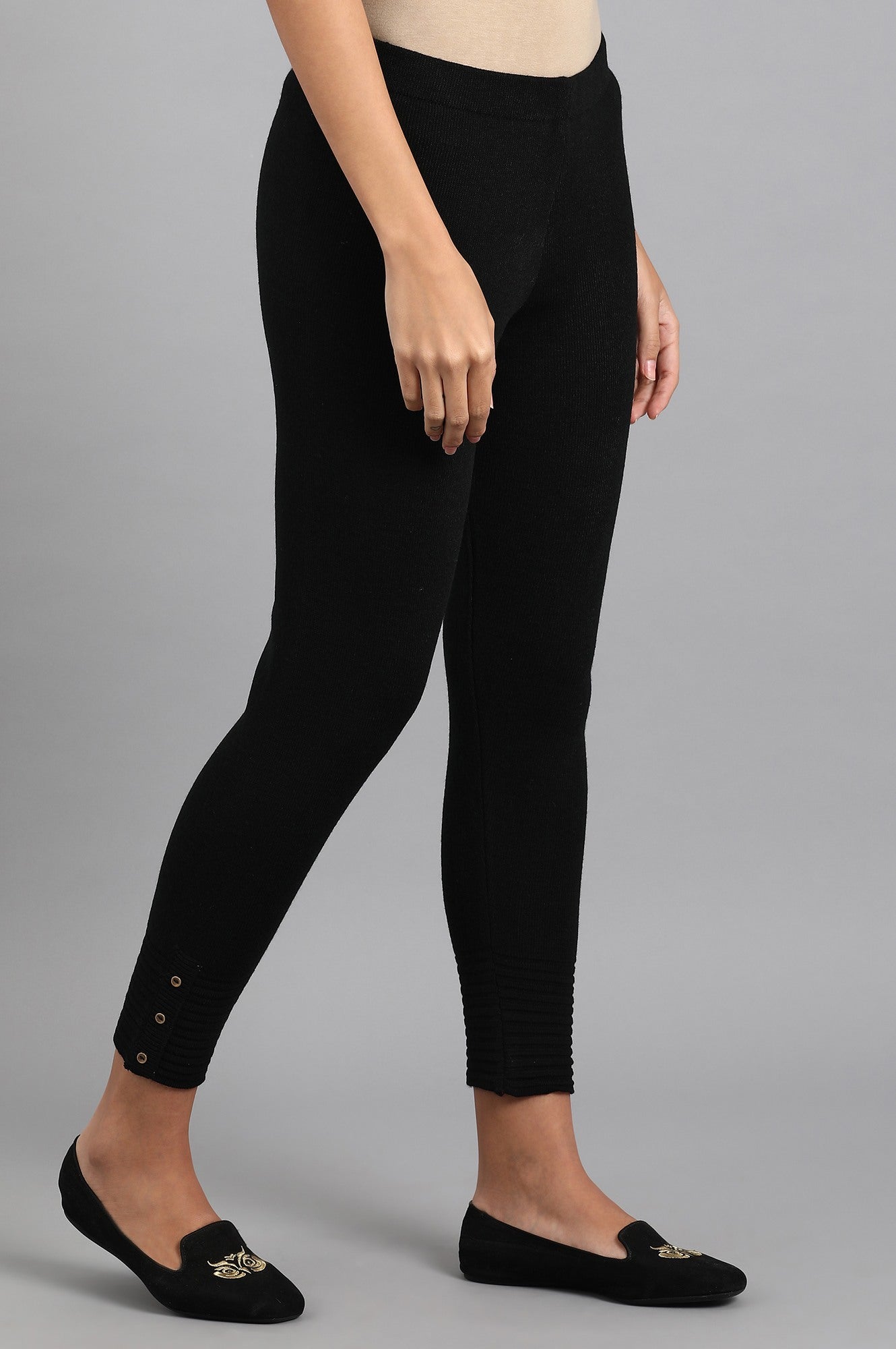 Black Woollen Leggings