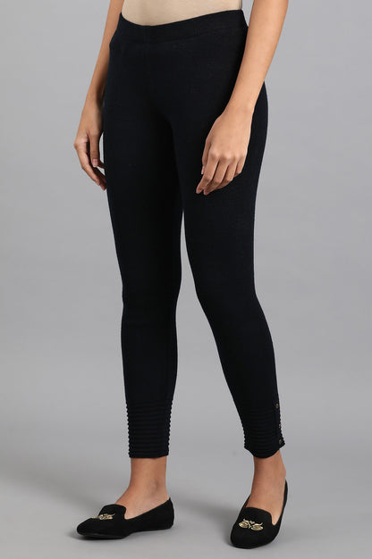 Blue Woollen Leggings