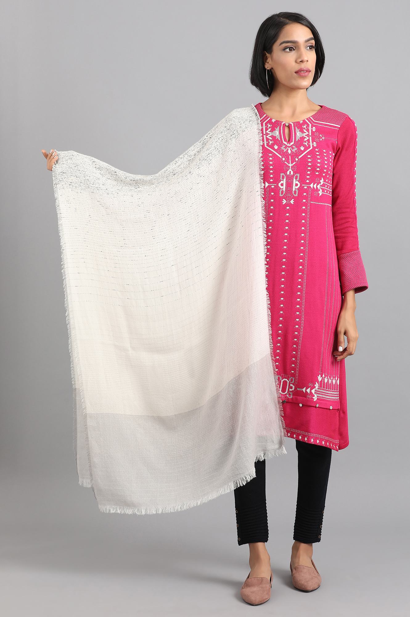 White Knitted Shawl