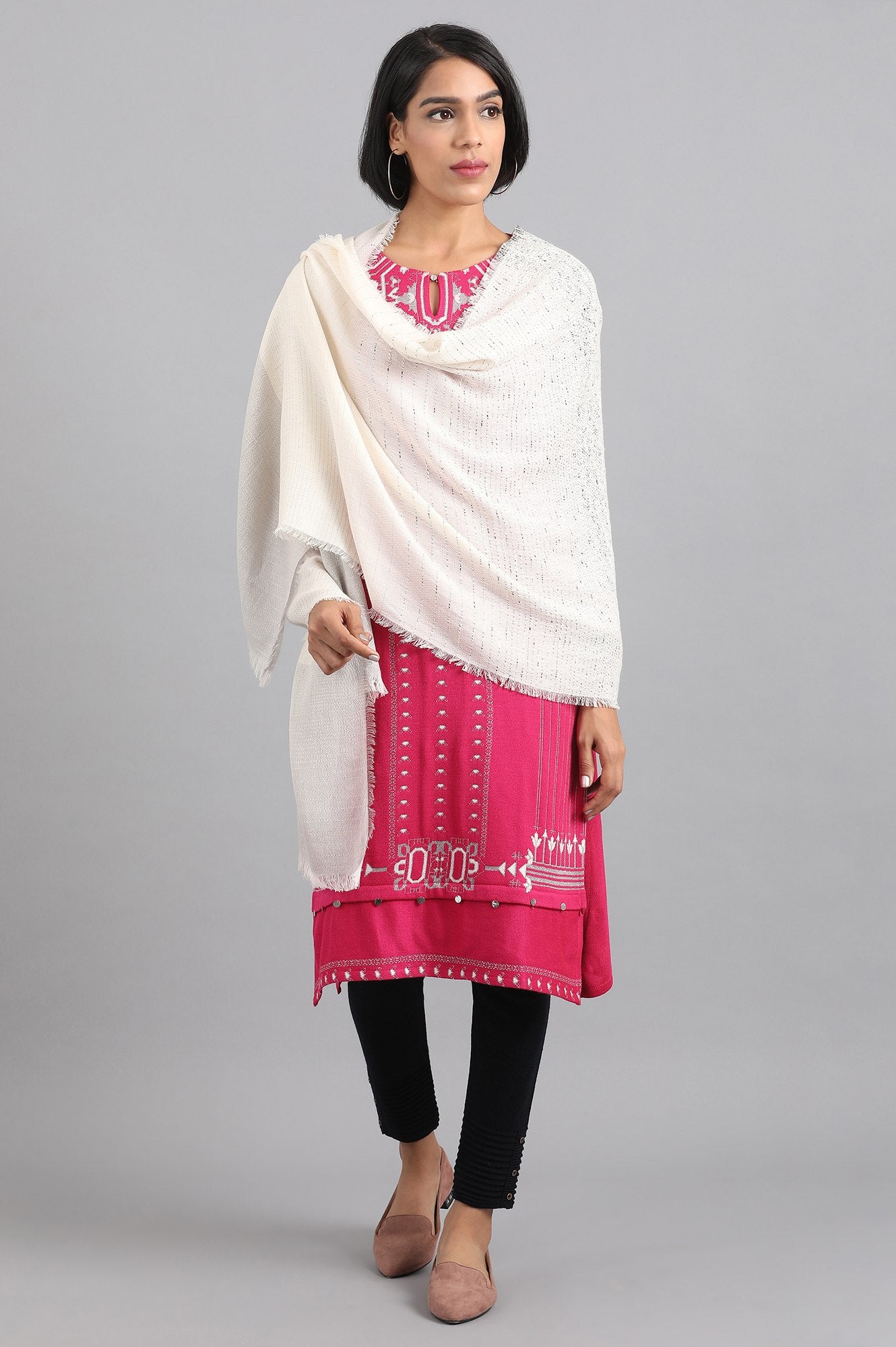 White Knitted Shawl
