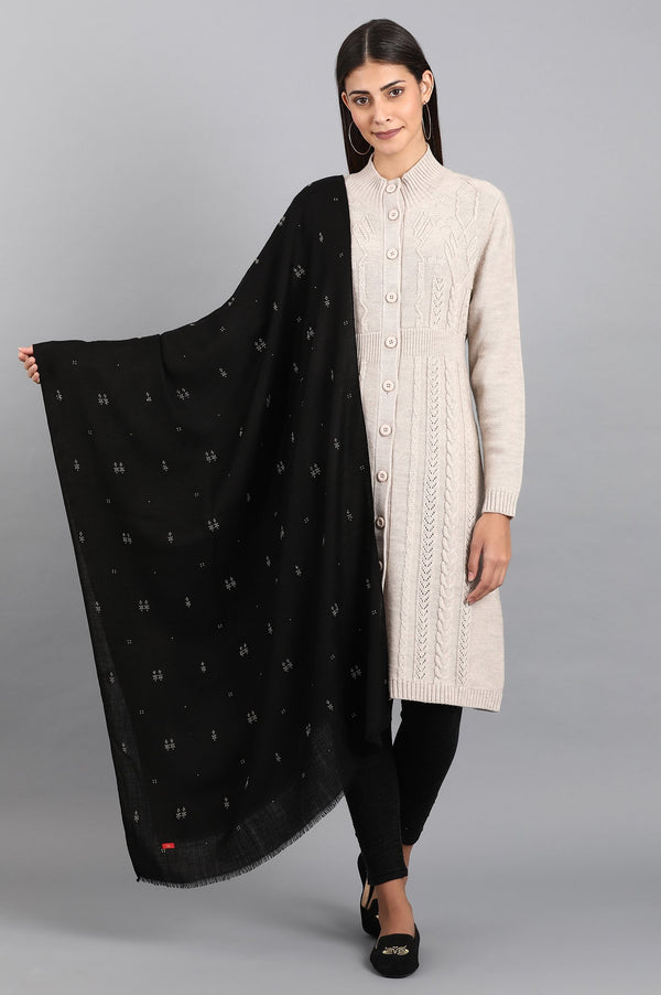 Black Solid Shawl