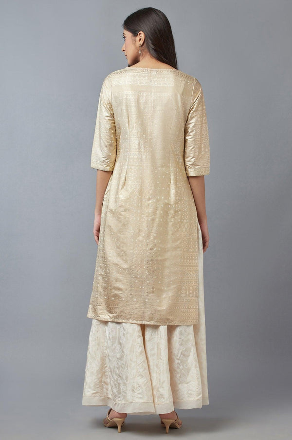 Gold Printed Sequined kurta