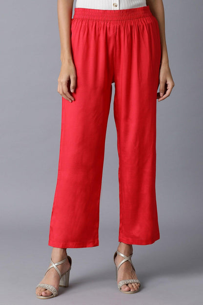 Coral Red Parallel Pants - wforwoman