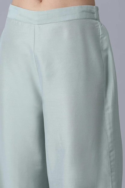 Signature Green A-Line kurta-Parallel Pants Set - wforwoman