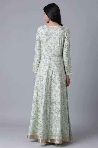 Green Floral Festive Dress - wforwoman