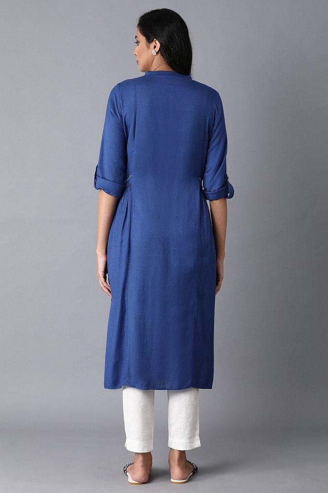 Cobalt Blue Embroidered Dress - wforwoman