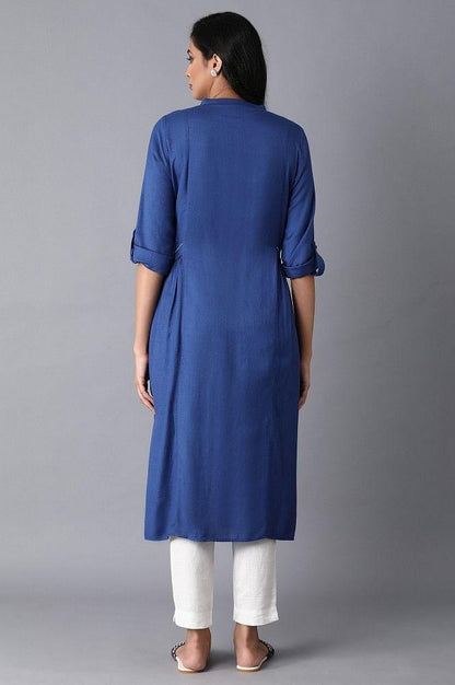 Cobalt Blue Embroidered Dress - wforwoman