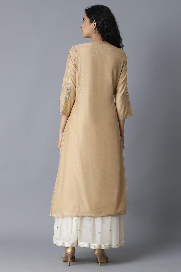 Beige Chanderi kurta