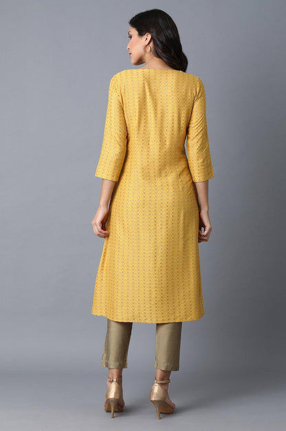 Yellow A-Line kurta - wforwoman