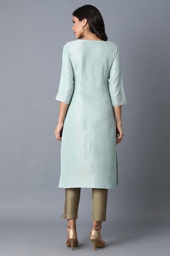 Teal Straight kurta - wforwoman